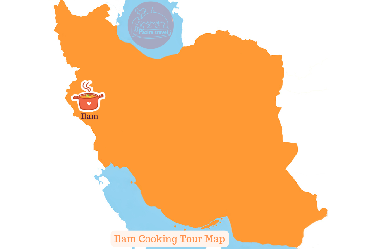 ¡Explora la ruta del viaje gastronómico de Ilam en el mapa!