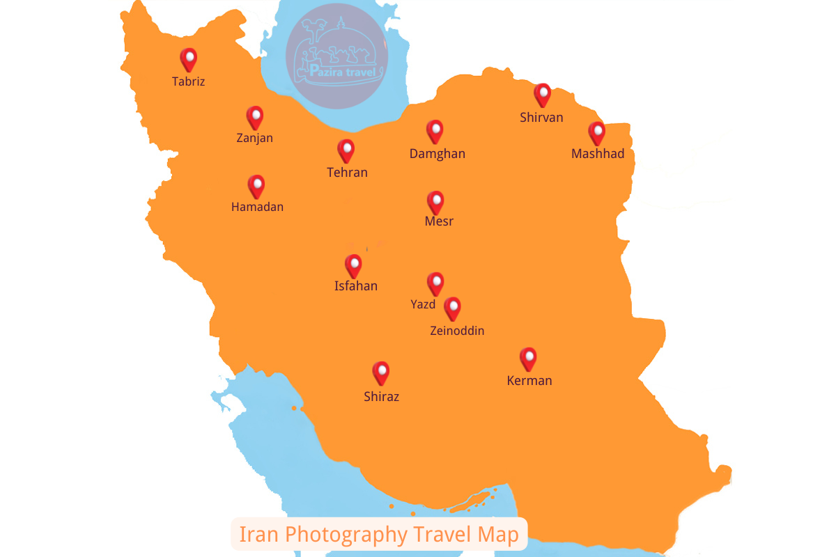 ¡Explora la ruta del viaje fotográfico de Irán en el mapa!