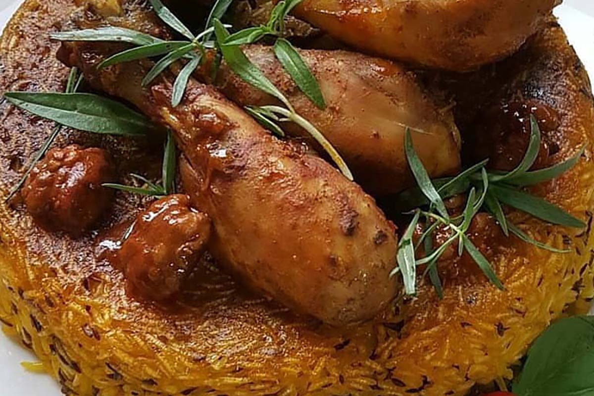 Zireh-Polo y cocina de pollo en Tour de un día de cocina en Kerman