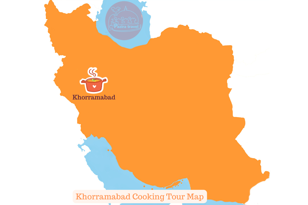¡Explora la ruta del viaje gastronómico de Khoramabad en el mapa!