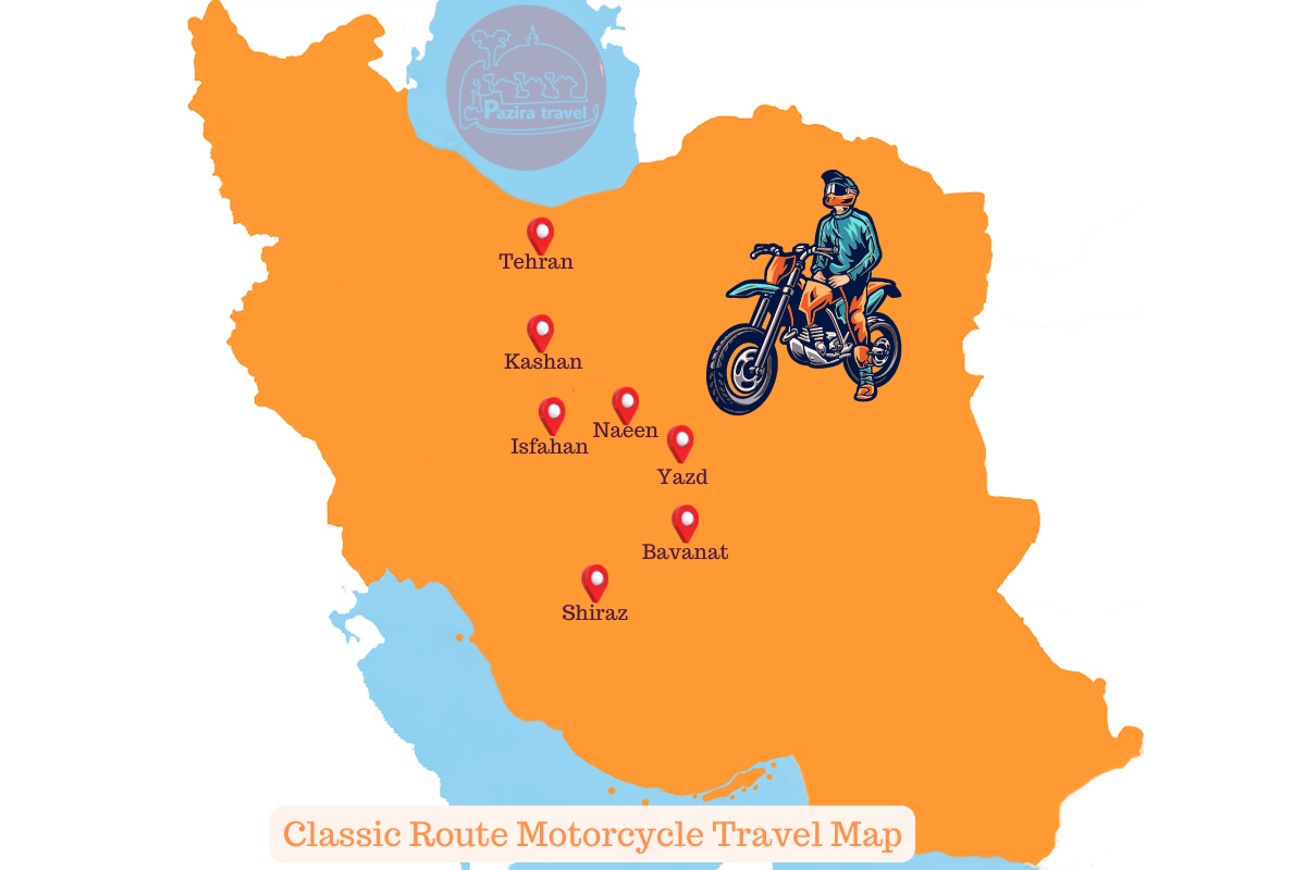 ¡Explora la ruta de viaje en motocicleta Ruta Clásica en el mapa!