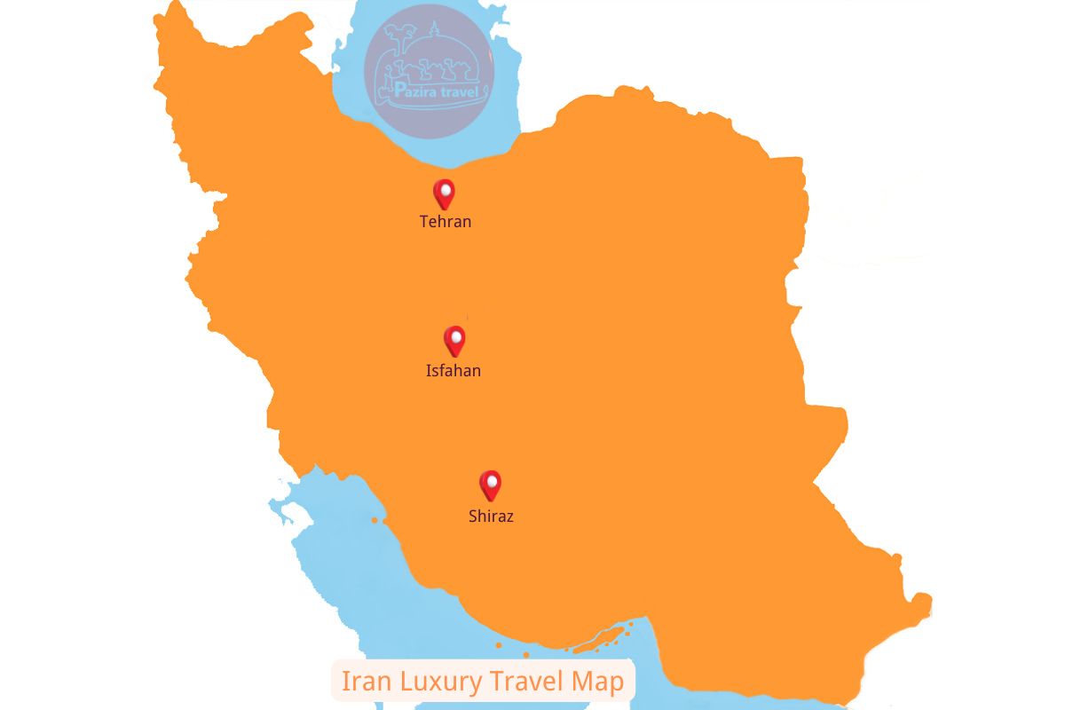 ¡Explora la ruta del viaje de lujo a Irán (7 días) en el mapa!